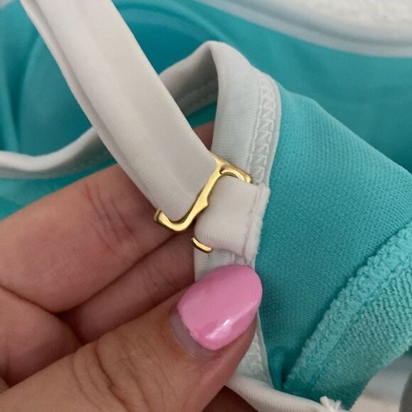 NWT- Kona Sol- blue and white terry cloth bikini- Size 1X (16-18) - Picture 16 of 16